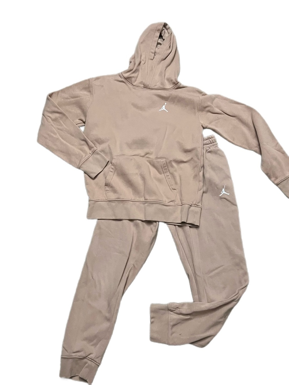 Jordan boys Taupe Jogger Set with White Jumpman